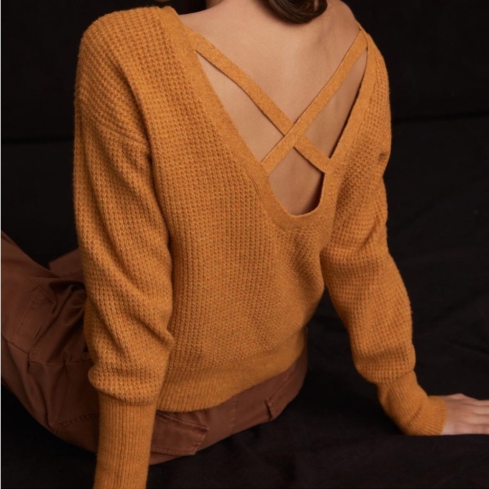 Maeve | Anthro Cross-Back Knit Sweater - Picture 5 of 10